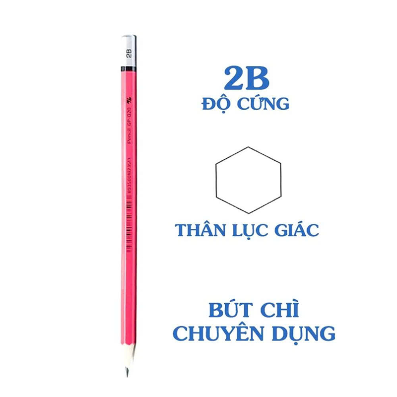 Bút chì gỗ GP-020 hộp 10 - 2B