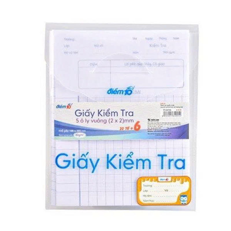 Giấy kiểm tra TP-GKT08 5 ôly vuông 2x2