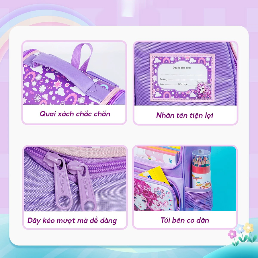 Cặp chống gù BP-021 tím/T24