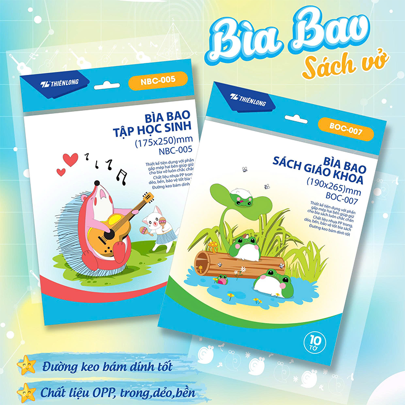 Bìa bao tập cấp 2 NBC-005 túi 10