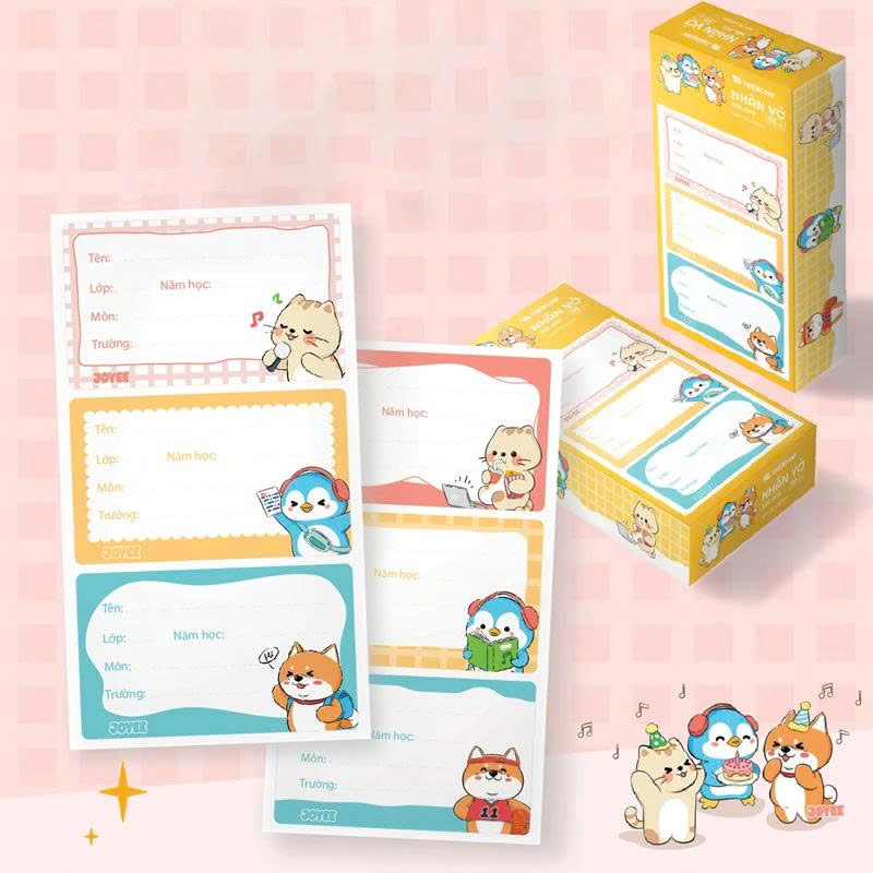 Nhãn vở NBL-008 xấp 12 hộp 50