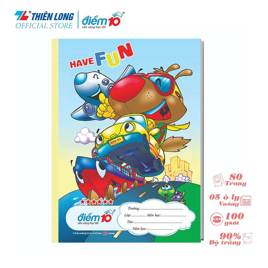 Tập TP-NB101 (5 ô ly vuông 2.5x2.5mm) - ĐL 100