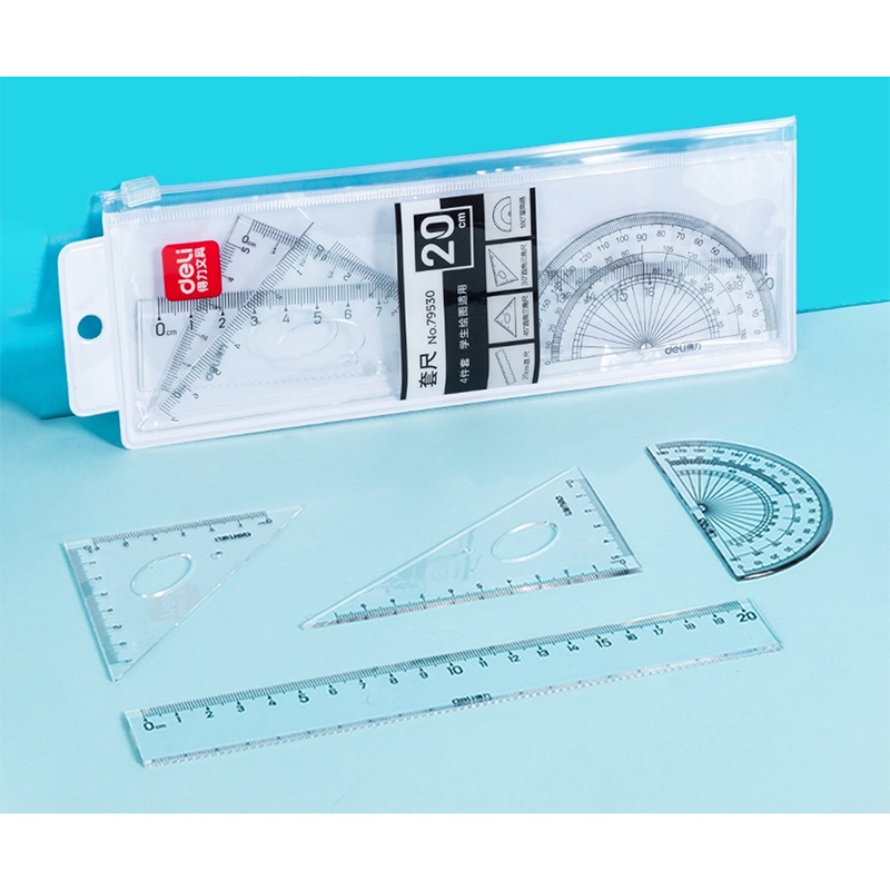 E6425_Thước Eke_25cm_Trong suốt