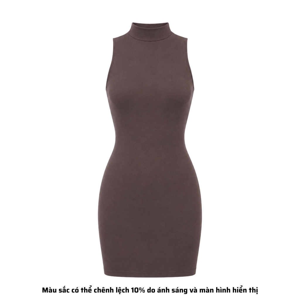 DN3 - Đầm Dáng Ngắn Ôm Body Cổ Lọ Trụ Thun Cotton Borip