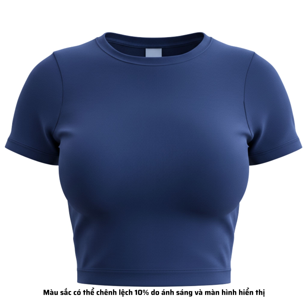 TC - Áo Thun Croptop Cổ Tròn Tay Con