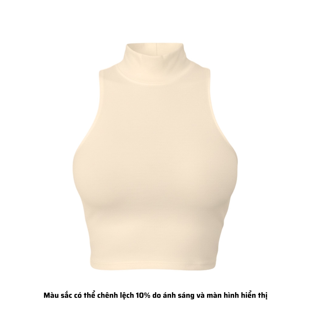 CL - Áo Croptop Cổ Lọ Trơn Thun Borip Co Dãn Giãn 4 Chiều