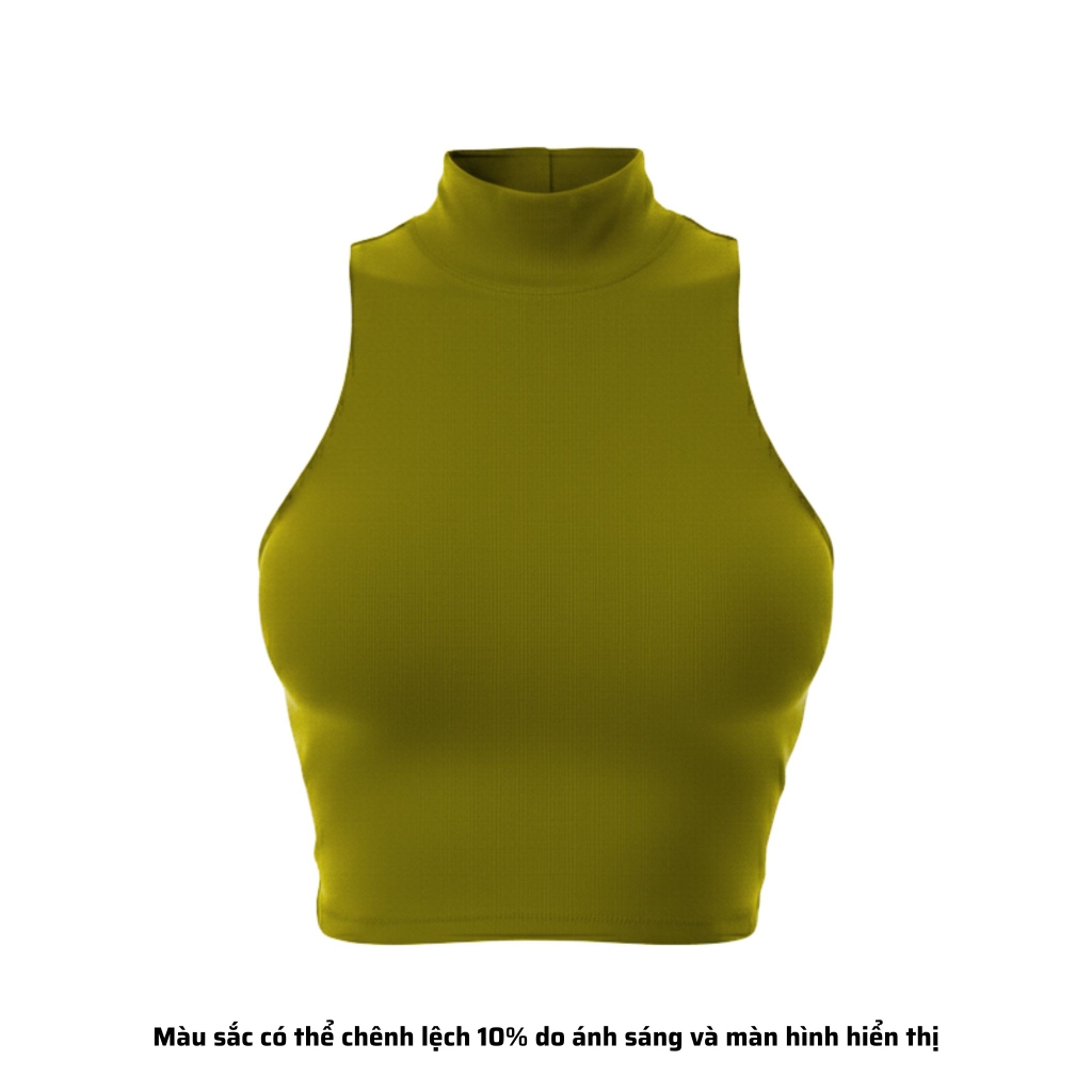 CL - Áo Croptop Cổ Lọ Trơn Thun Borip Co Dãn Giãn 4 Chiều