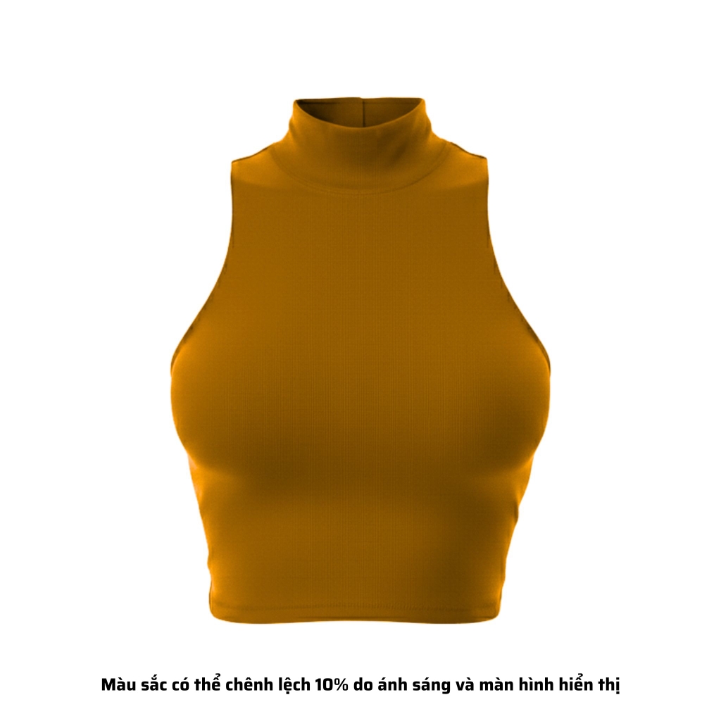 CL - Áo Croptop Cổ Lọ Trơn Thun Borip Co Dãn Giãn 4 Chiều