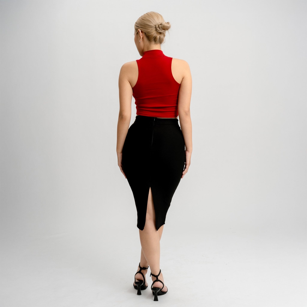 CL - Áo Croptop Cổ Lọ Trơn Thun Borip Co Dãn Giãn 4 Chiều
