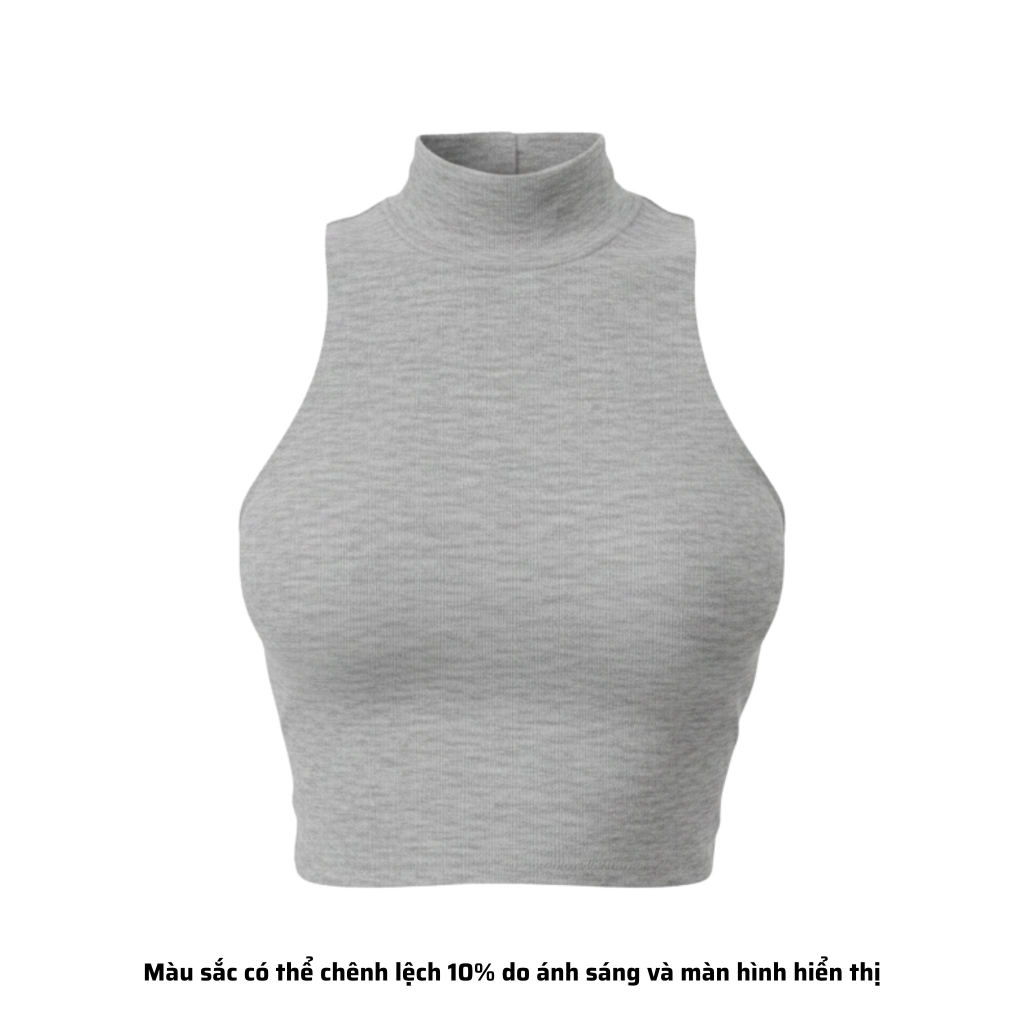 CL - Áo Croptop Cổ Lọ Trơn Thun Borip Co Dãn Giãn 4 Chiều