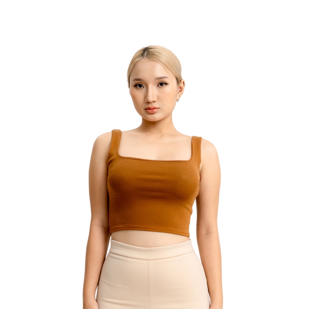 A6 - Áo Hai Dây Bảng To 3cm  Croptop 2 Lớp Thun Cotton Borip