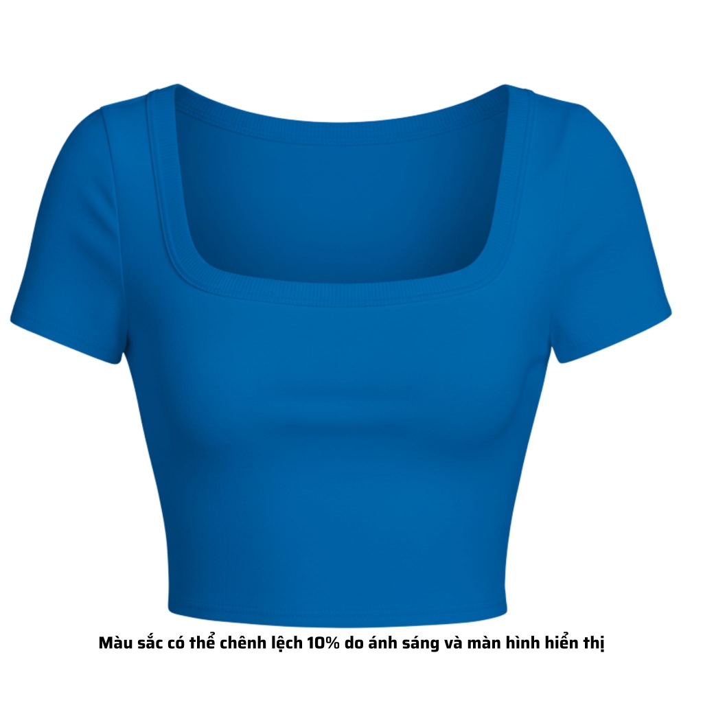 A7 - Áo Croptop Cổ Vuông Croptop Trơn Tay Con