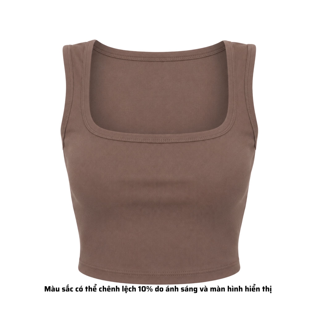 A13 - Áo Croptop Cổ Vuông Sát Nách Nữ Trơn Thun Cotton
