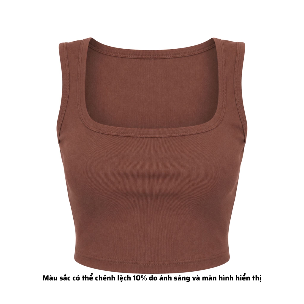 A13 - Áo Croptop Cổ Vuông Sát Nách Nữ Trơn Thun Cotton