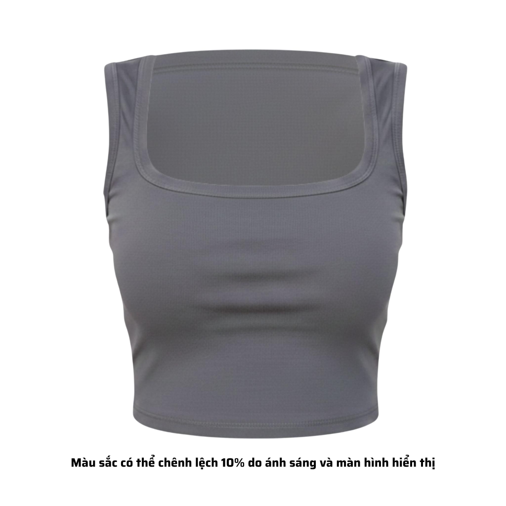 A13 - Áo Croptop Cổ Vuông Sát Nách Nữ Trơn Thun Cotton