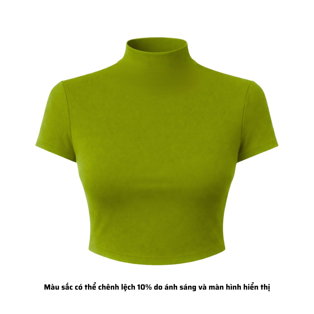 A14 - Áo Cổ Trụ Lọ 3 Phân Ôm Dáng Vạt Bầu Nữ Thun Borip