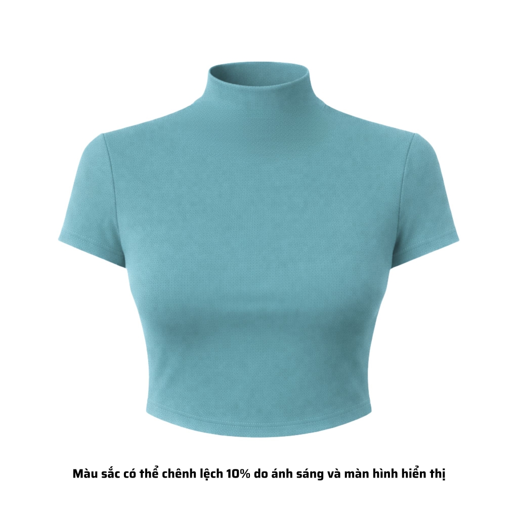 A14 - Áo Cổ Trụ Lọ 3 Phân Ôm Dáng Vạt Bầu Nữ Thun Borip