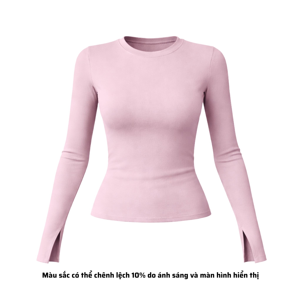 A22 - Áo Dài Tay Xẻ Thân Dài 7 Màu Thun Cotton Borip