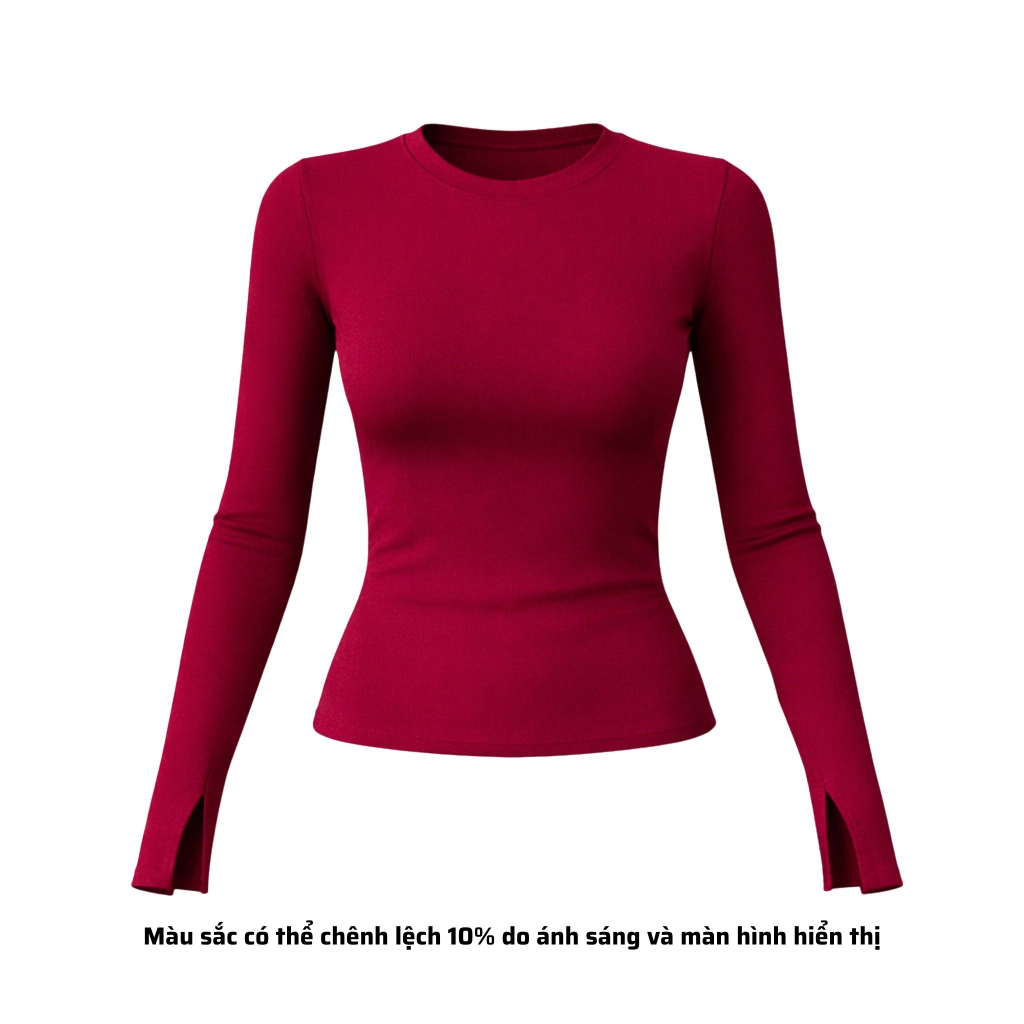 A22 - Áo Dài Tay Xẻ Thân Dài 7 Màu Thun Cotton Borip