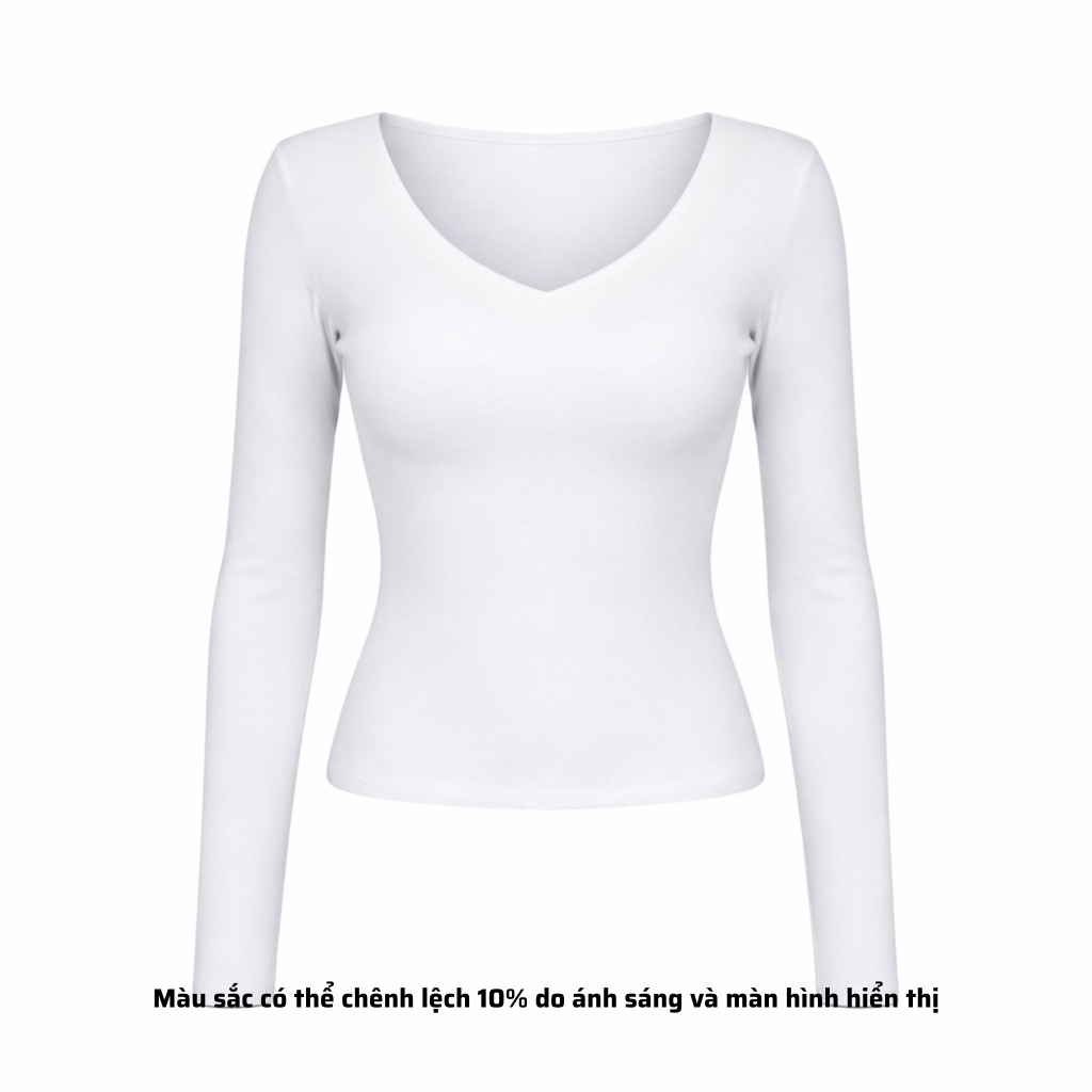 A32 - Áo Cổ Tim Dài Tay Dáng Dài Thun Cotton Borip