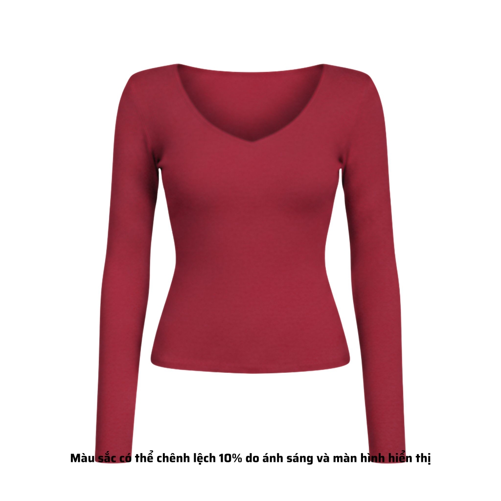 A32 - Áo Cổ Tim Dài Tay Dáng Dài Thun Cotton Borip