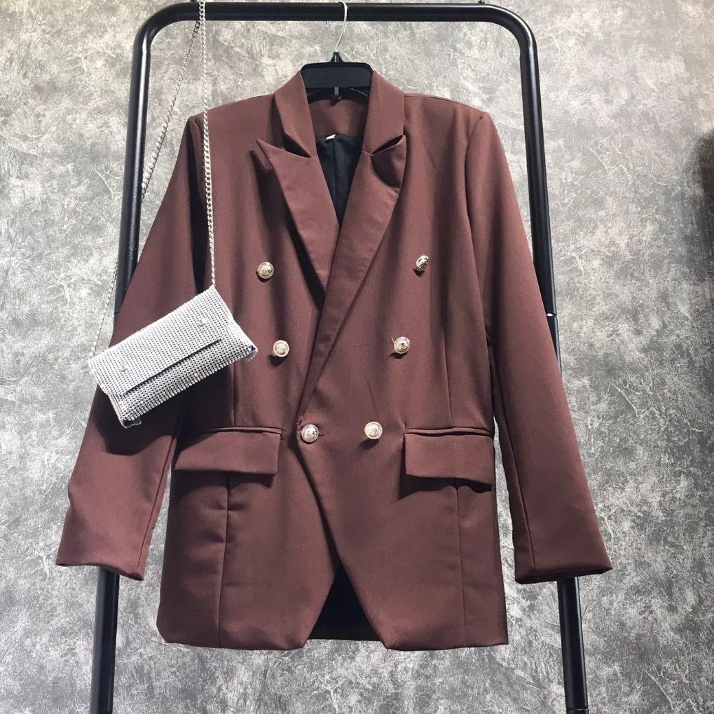 BL - Áo Blazer 6 Nút Đồng Thun Cotton Lạnh Nữ Jacket