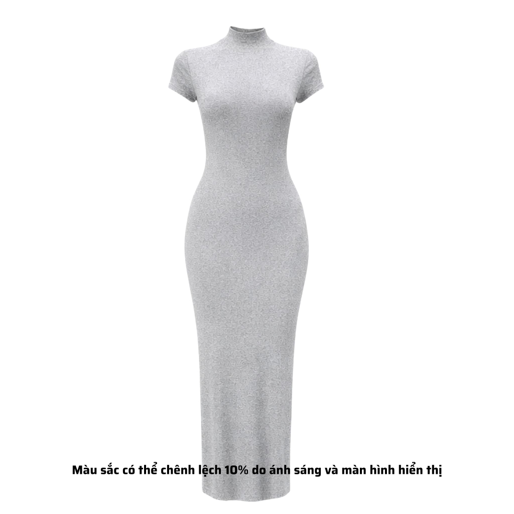 DD14 - Đầm Cổ Trụ Tay Con Dáng Dài Ôm