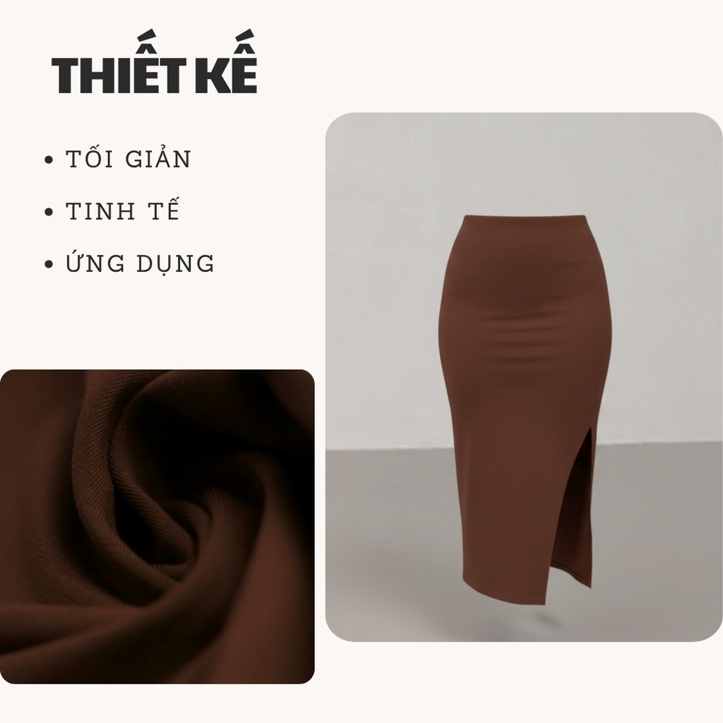 XS - Chân Váy Thun Borip Bozip Xẻ Sườn Co Dãn Giãn