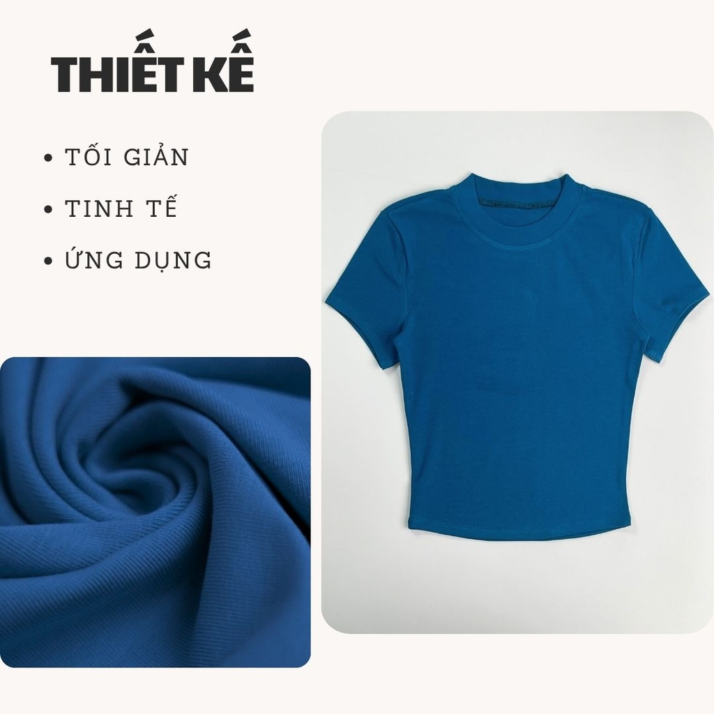 A16 - Áo BabyTee Cổ Tròn Ngắn Tay Ôm Dáng