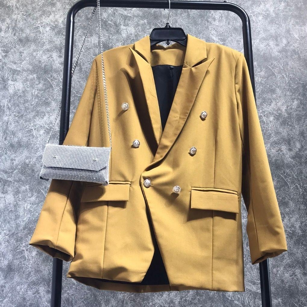 BL - Áo Blazer 6 Nút Đồng Thun Cotton Lạnh Nữ Jacket