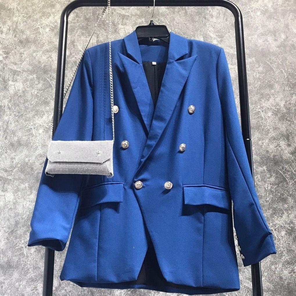 BL - Áo Blazer 6 Nút Đồng Thun Cotton Lạnh Nữ Jacket