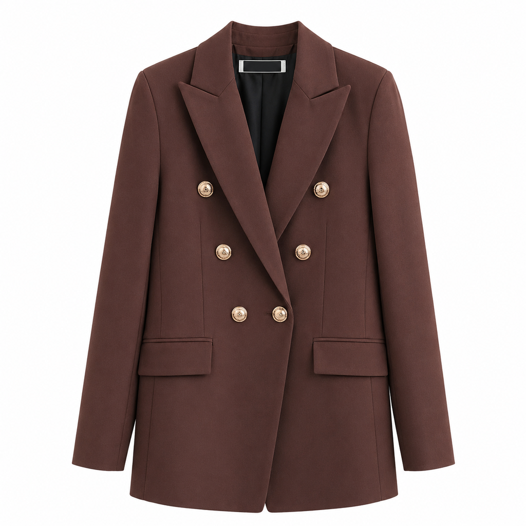 BL - Áo Blazer 6 Nút Đồng Thun Cotton Lạnh Nữ Jacket