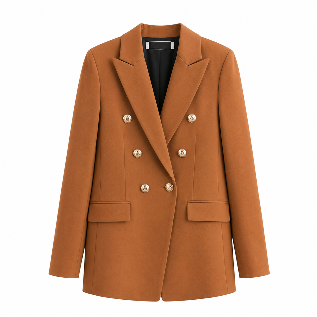 BL - Áo Blazer 6 Nút Đồng Thun Cotton Lạnh Nữ Jacket