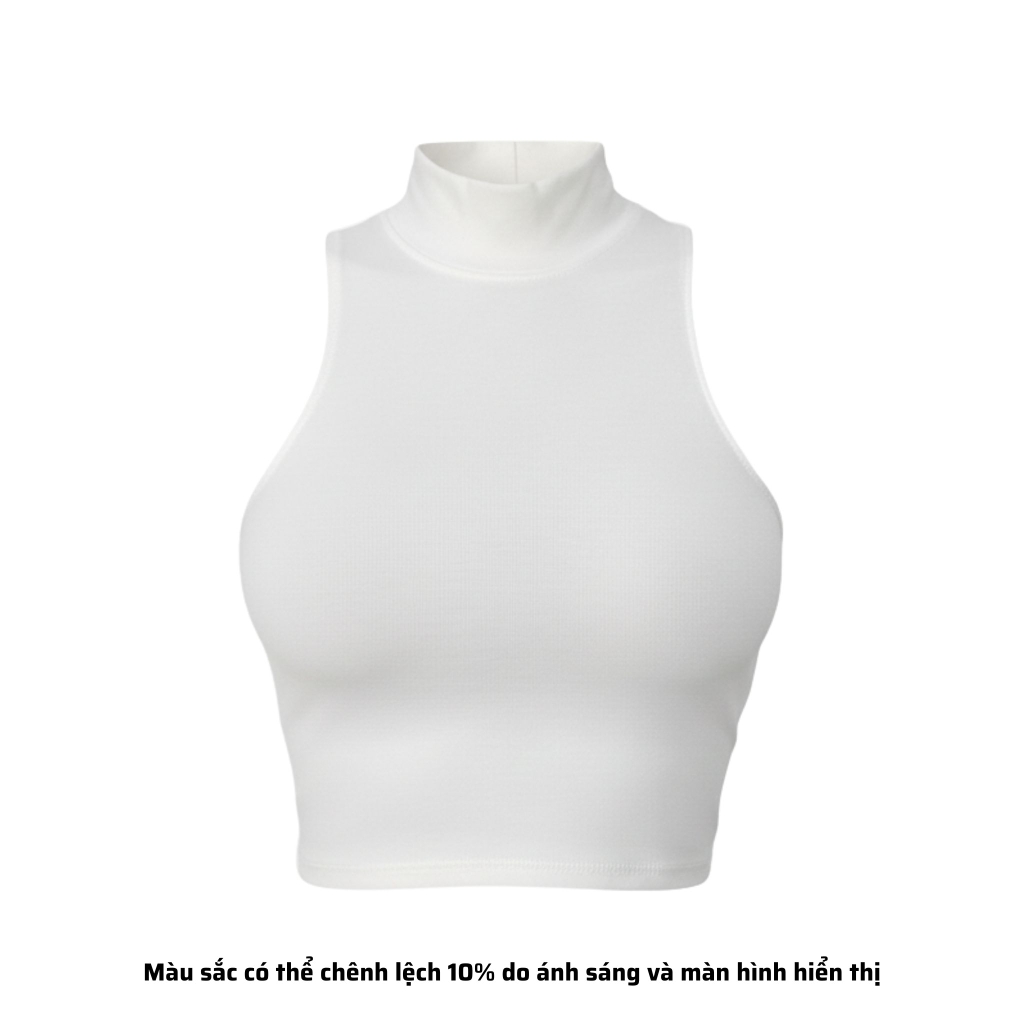 CL - Áo Croptop Cổ Lọ Trơn Thun Borip Co Dãn Giãn 4 Chiều