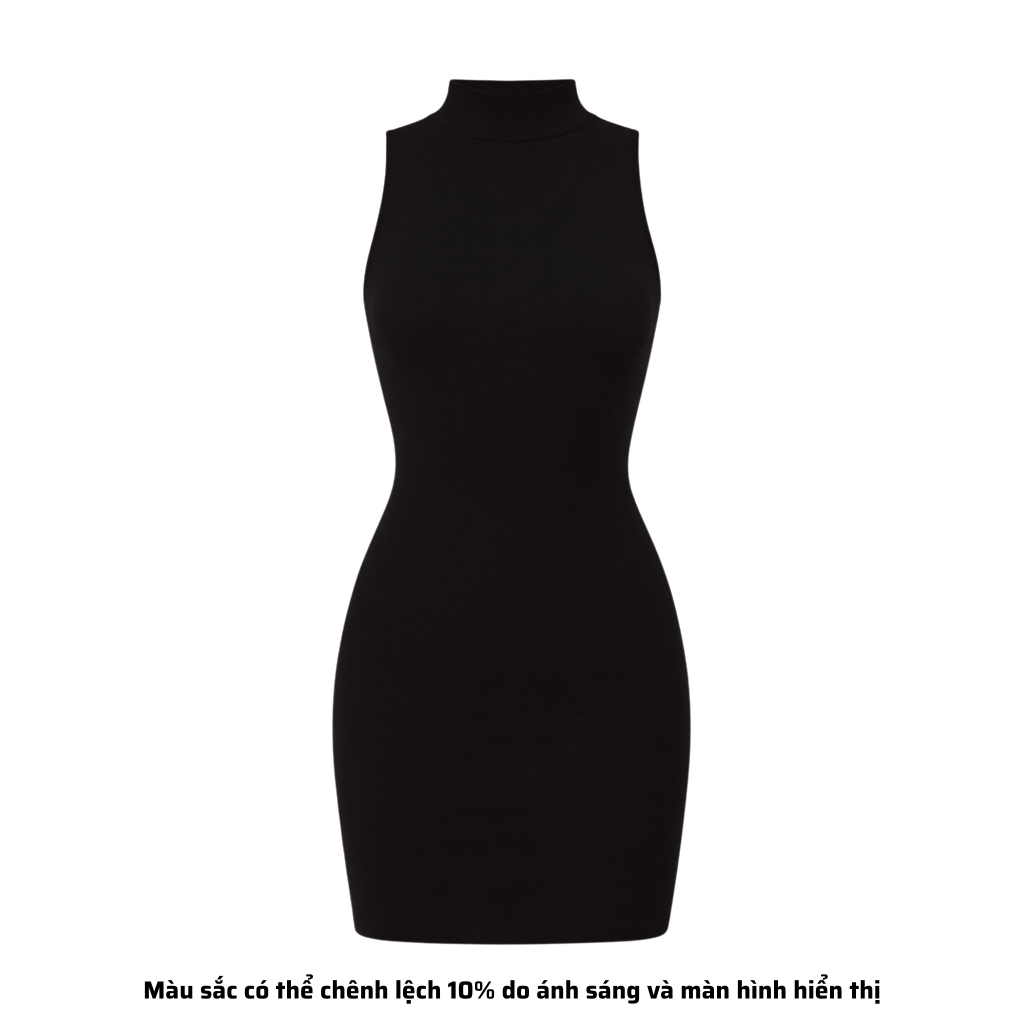 DN3 - Đầm Dáng Ngắn Ôm Body Cổ Lọ Trụ Thun Cotton Borip