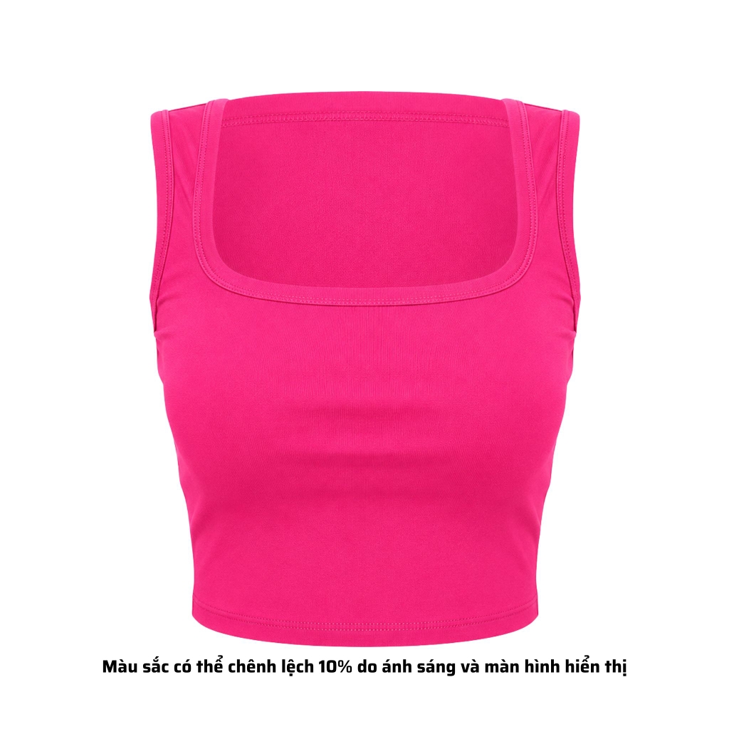 A13 - Áo Croptop Cổ Vuông Sát Nách Nữ Trơn Thun Cotton