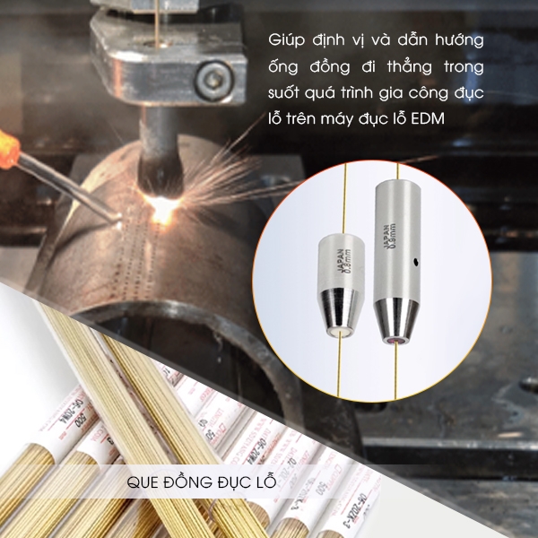 Đầu dẫn hướng que đồng Ø1.5mm, thân dài 25/42mm lõi Ruby và Ceramic | Vĩ Văn