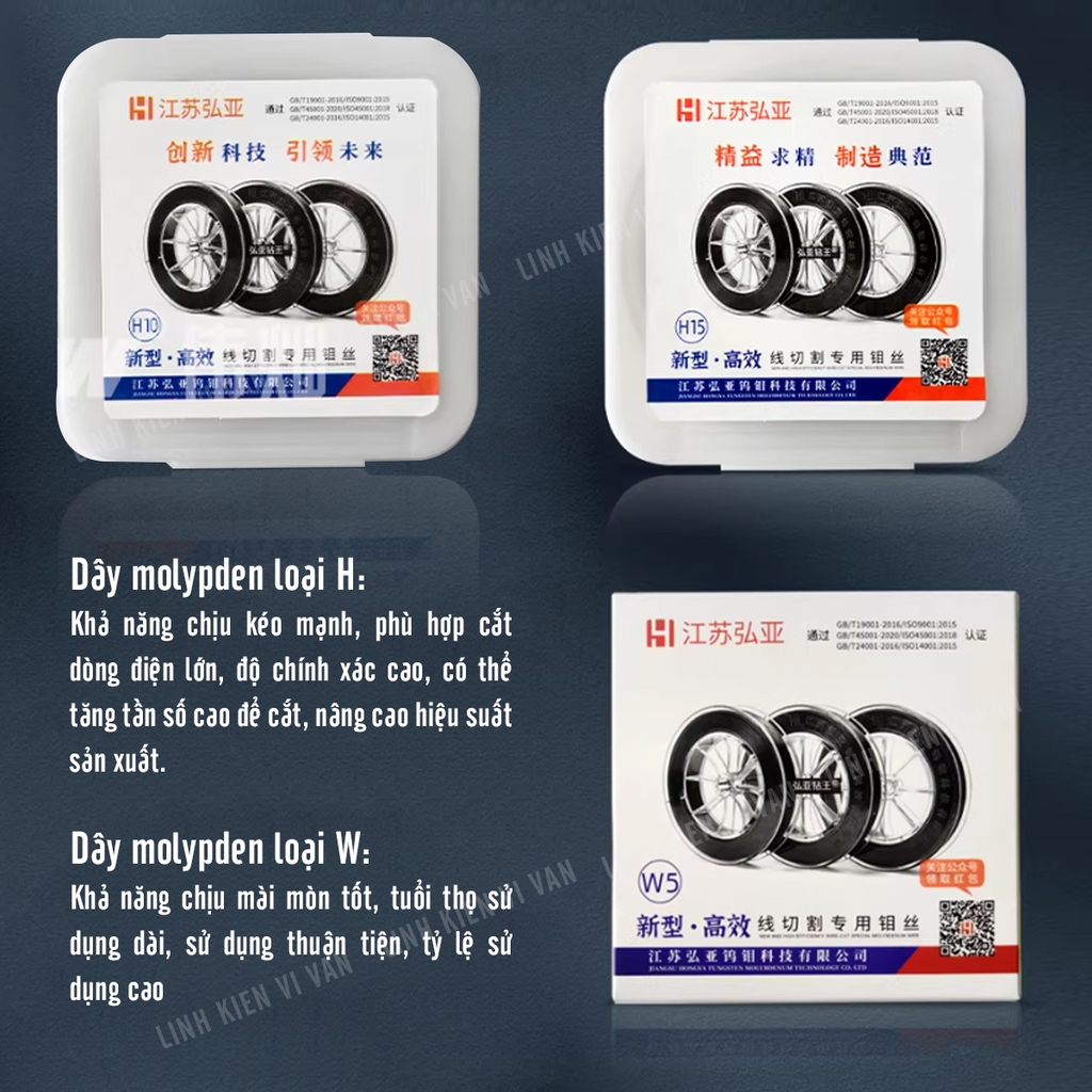 Dây cắt Molypden HONGYA W-H chính hãng, chất lượng cao | Vĩ Văn