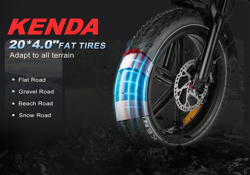 Lốp xe béo 20x4.0 inch của xe đạp trợ lực điện Samebike RS A02