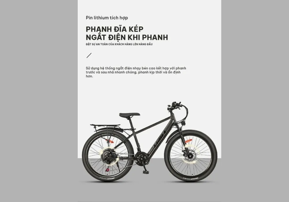 Phanh đĩa có thiết kế gọn