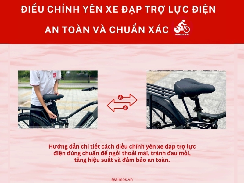 Điều chỉnh yên xe đạp trợ lực điện an toàn và chuẩn xác