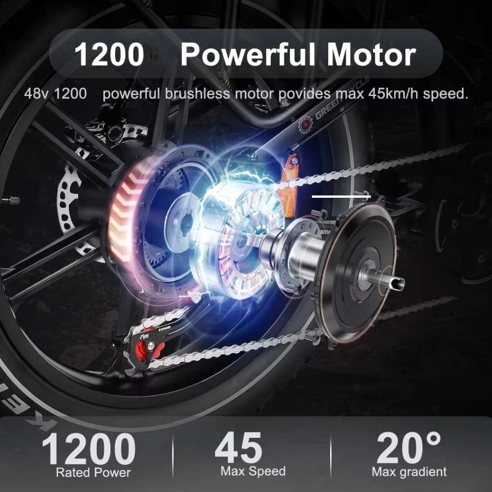 Động cơ 1200W mạnh mẽ của xe đạp trợ lực điện Samebike RS A02