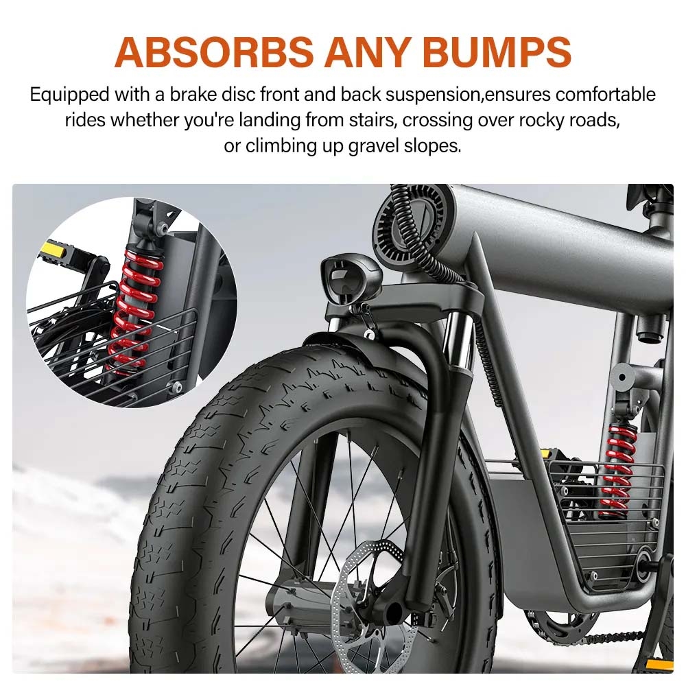 Hệ thống giảm xóc và hộp số Shimano 7 cấp