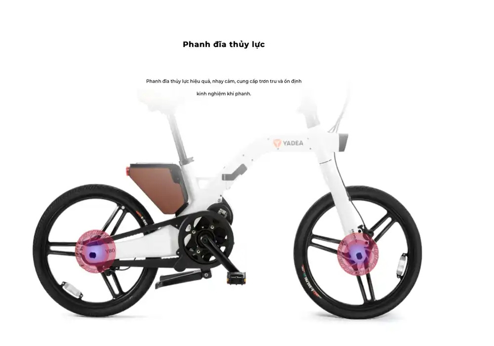 Phanh thủy lực xe đạp trợ lực điện Yadea INNOVATOR