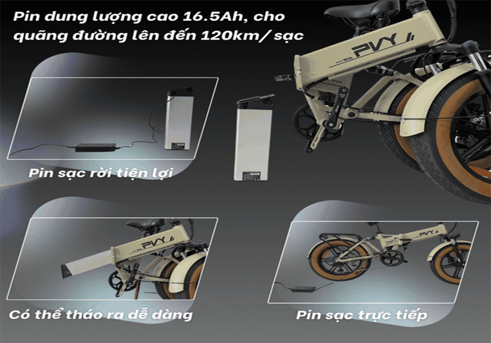 Pin Lithium dung lượng cao của xe PVY Z20 Plus