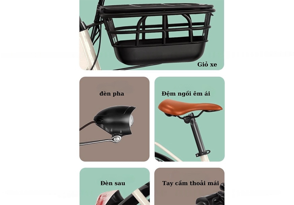Tiện ích đầy đủ của xe đạp trợ lực điện Phoenix L8