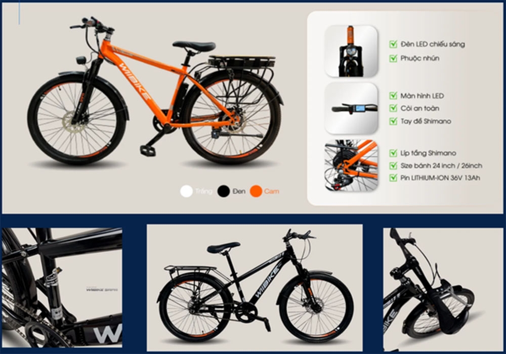 Các trang thiết bị của xe đạp trợ lực điện Wiibike Sapa