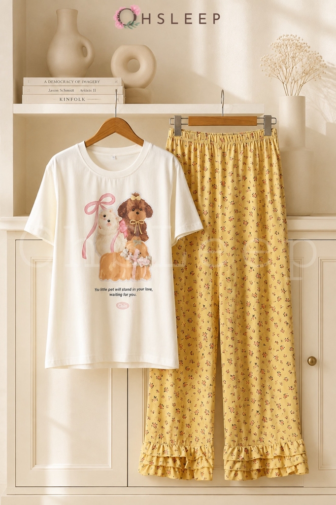 Tnqd cotton quần vàng