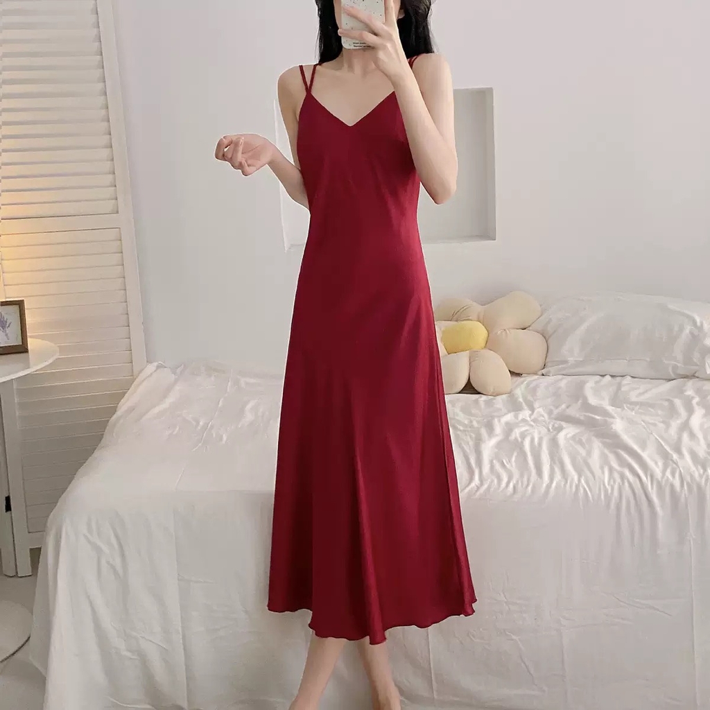 Váy 2 dây dài lưng chéo 3 màu