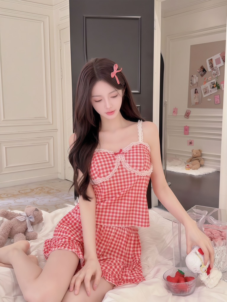Đùi 2 dây caro Đỏ Xanh